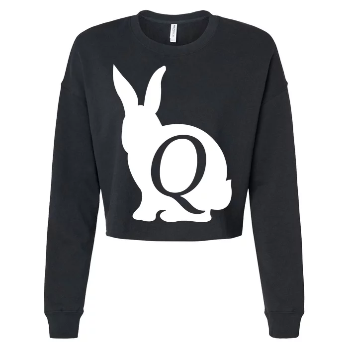 Q-anon Rabbit Logo Cropped Pullover Crew