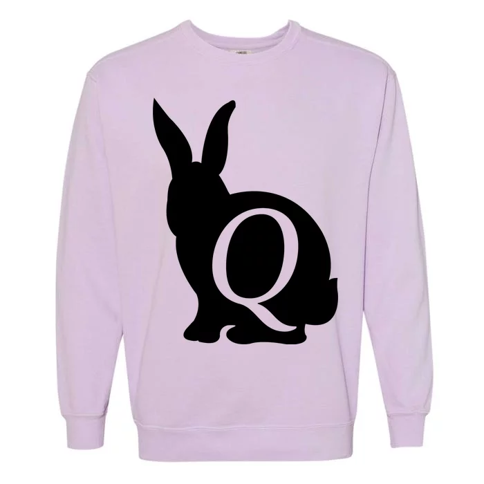 Q-anon Rabbit Logo Garment-Dyed Sweatshirt