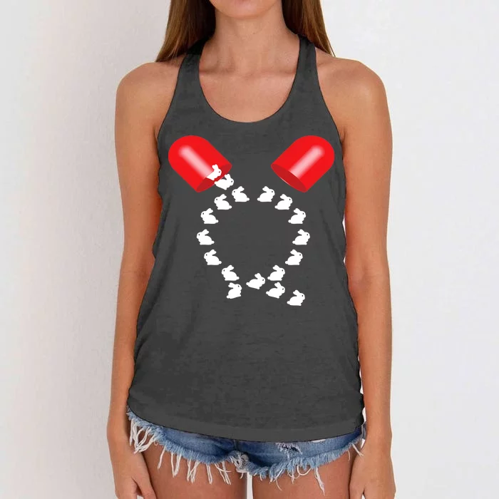 Q Anon Red Pill Qanon Women's Knotted Racerback Tank