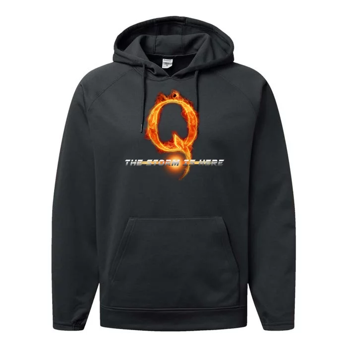 Q-Anon The Storm Is Here Performance Fleece Hoodie