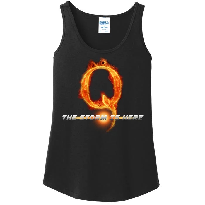 Q-Anon The Storm Is Here Ladies Essential Tank