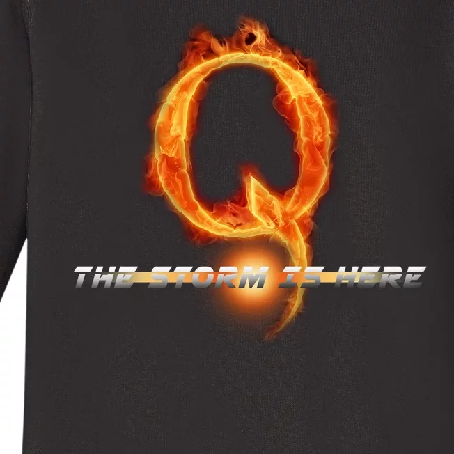 Q-Anon The Storm Is Here Baby Long Sleeve Bodysuit