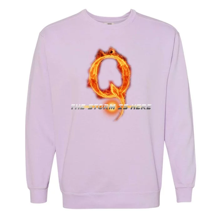 Q-Anon The Storm Is Here Garment-Dyed Sweatshirt