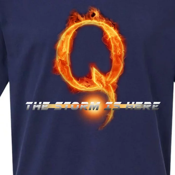 Q-Anon The Storm Is Here Sueded Cloud Jersey T-Shirt