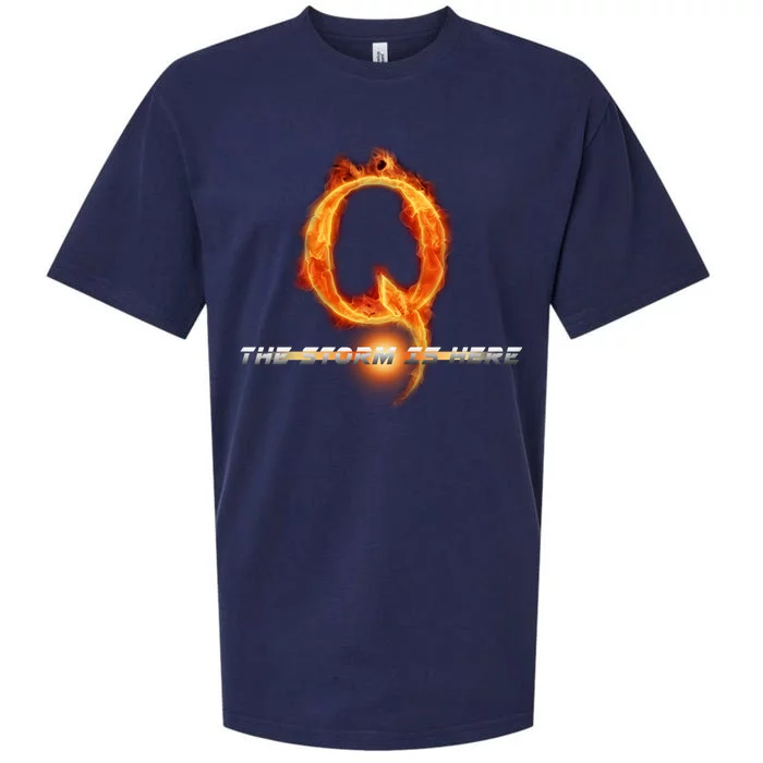 Q-Anon The Storm Is Here Sueded Cloud Jersey T-Shirt