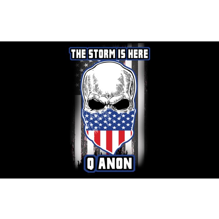 Q-Anon The Storm Is Here Skull Flag Bumper Sticker