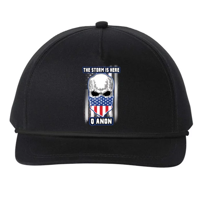 Q-Anon The Storm Is Here Skull Flag Snapback Five-Panel Rope Hat