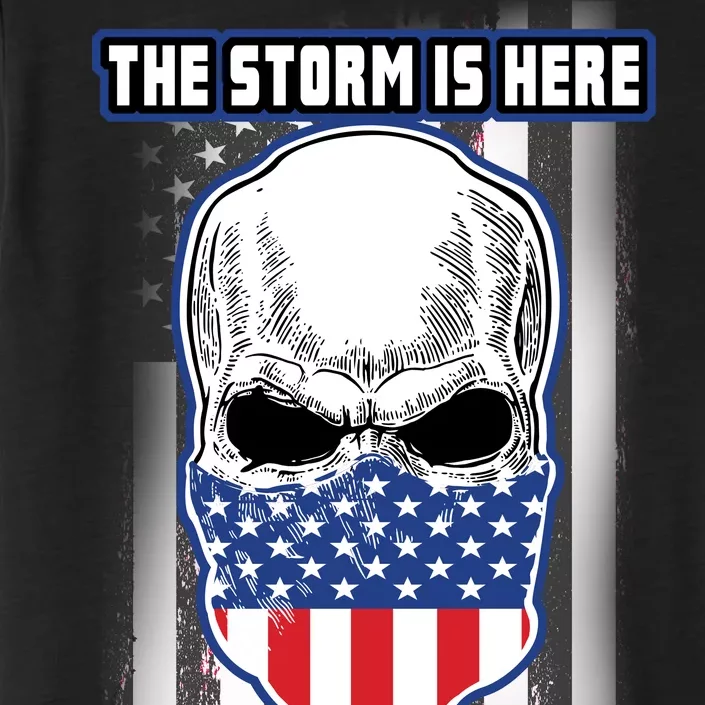 Q-Anon The Storm Is Here Skull Flag ChromaSoft Performance T-Shirt