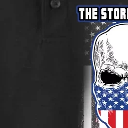 Q-Anon The Storm Is Here Skull Flag Dry Zone Grid Performance Polo