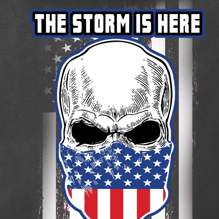 Q-Anon The Storm Is Here Skull Flag Zip Tote Bag