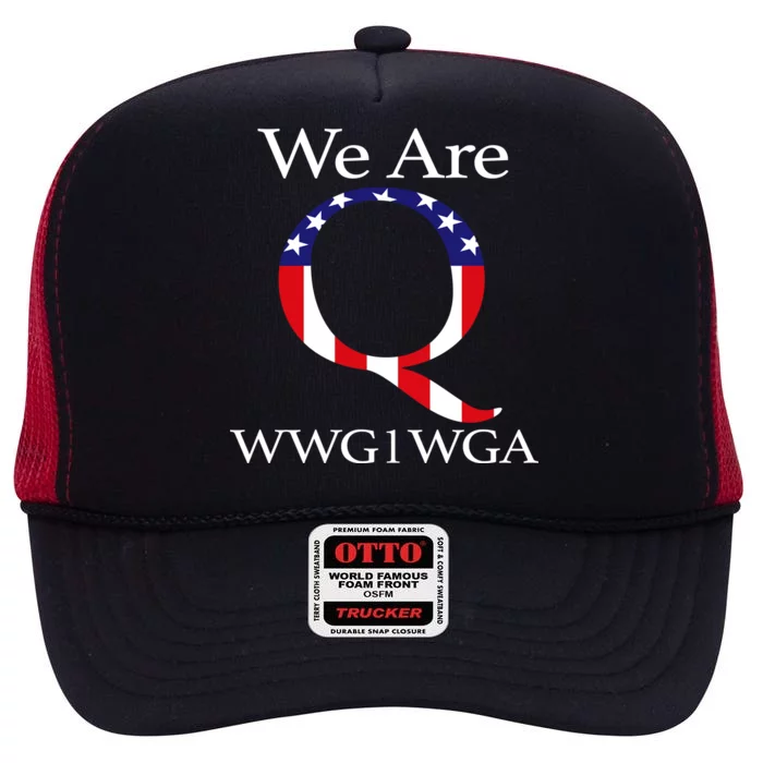 Q Anon We Are WWG1WGA Qanon High Crown Mesh Trucker Hat