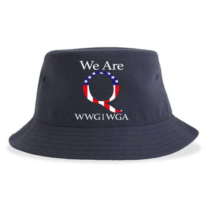 Q Anon We Are WWG1WGA Qanon Sustainable Bucket Hat