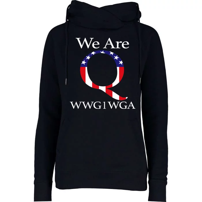 Q Anon We Are WWG1WGA Qanon Womens Funnel Neck Pullover Hood