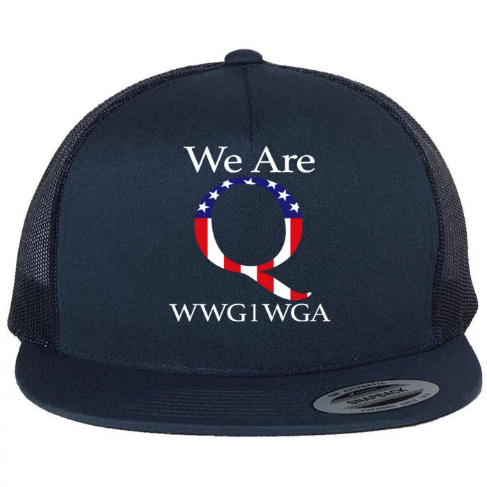 Q Anon We Are WWG1WGA Qanon Flat Bill Trucker Hat