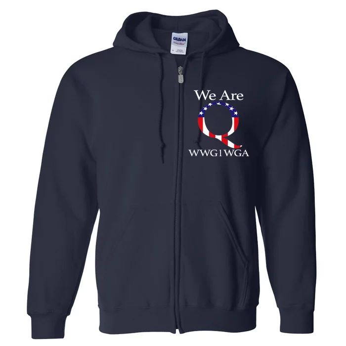 Q Anon We Are WWG1WGA Qanon Full Zip Hoodie