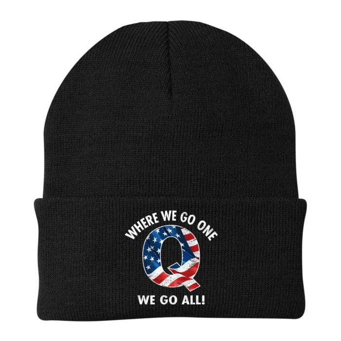 Q Anon Where We Go One We Go All Knit Cap Winter Beanie