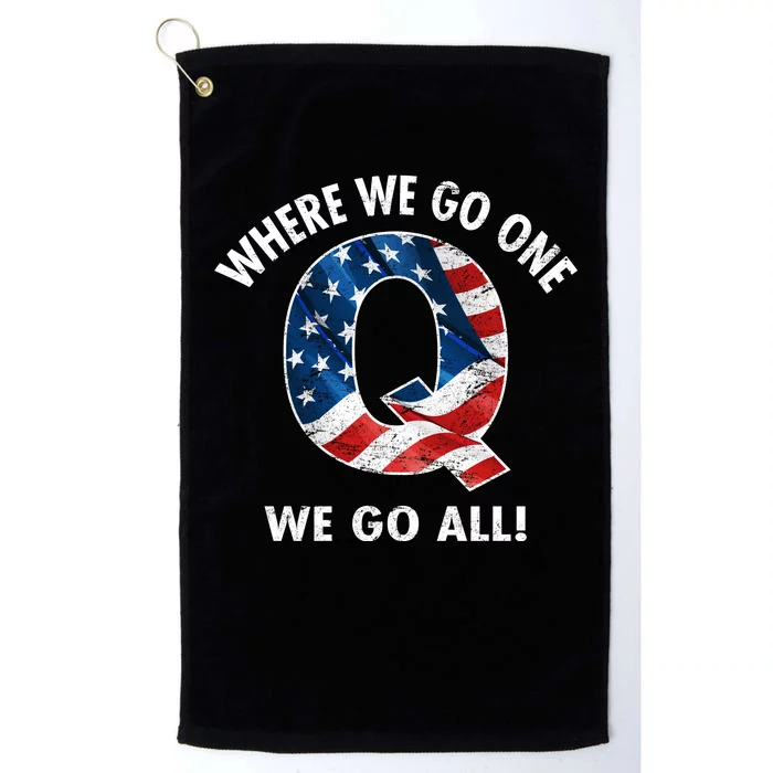 Q Anon Where We Go One We Go All Platinum Collection Golf Towel