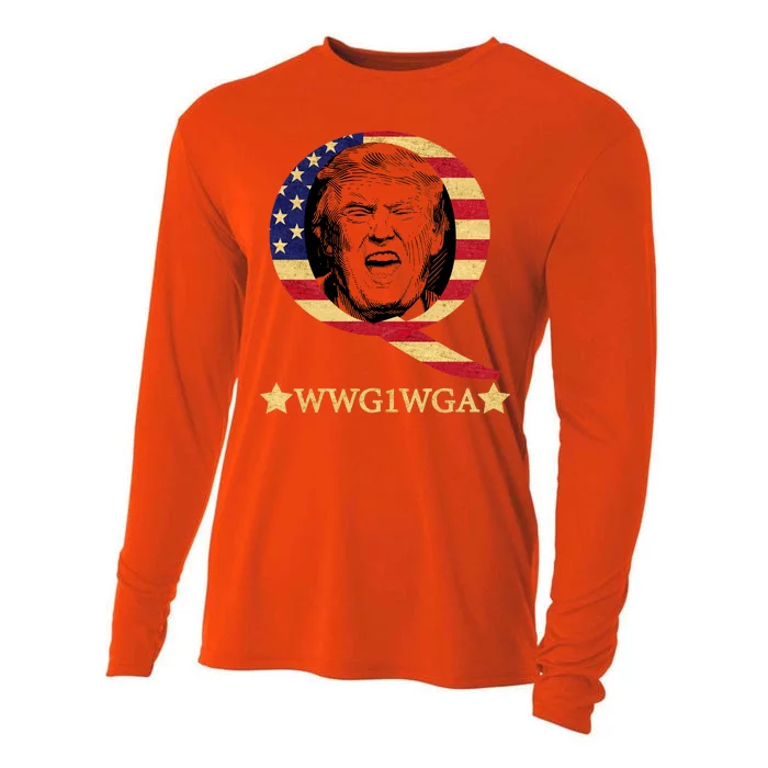 Q-Anon WWG1WGA Trump Great Awaking Cooling Performance Long Sleeve Crew