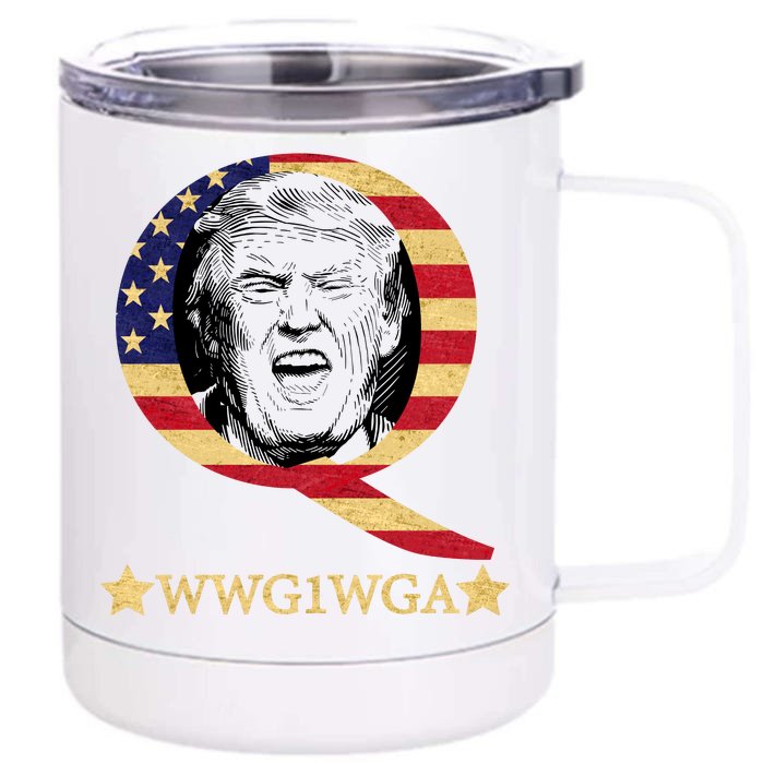 Q-Anon WWG1WGA Trump Great Awaking Front & Back 12oz Stainless Steel Tumbler Cup