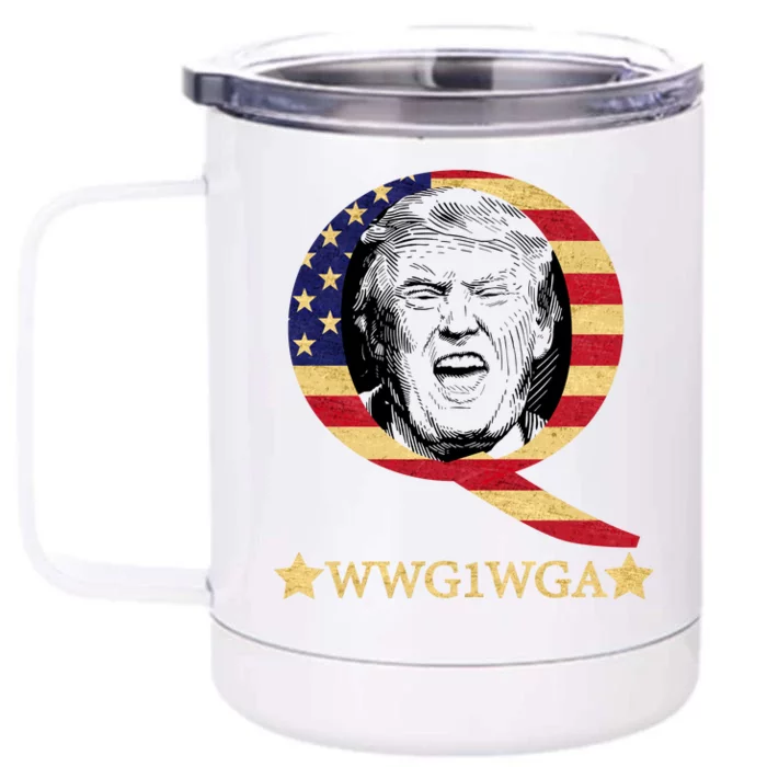 Q-Anon WWG1WGA Trump Great Awaking Front & Back 12oz Stainless Steel Tumbler Cup