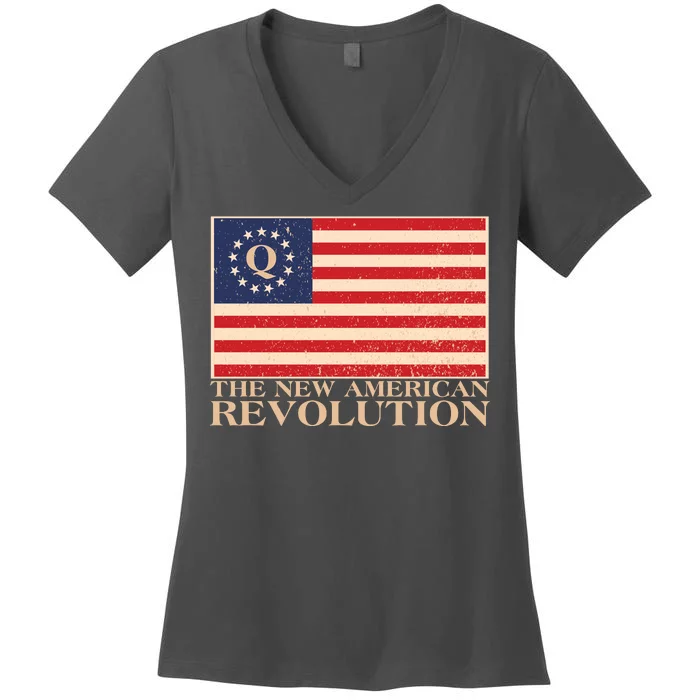 Q The New American Revolution Qanon Women's V-Neck T-Shirt