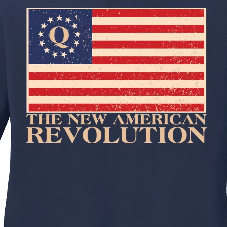 Q The New American Revolution Qanon Ladies Long Sleeve Shirt