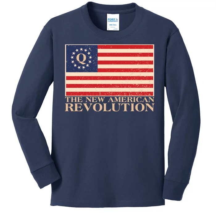 Q The New American Revolution Qanon Kids Long Sleeve Shirt