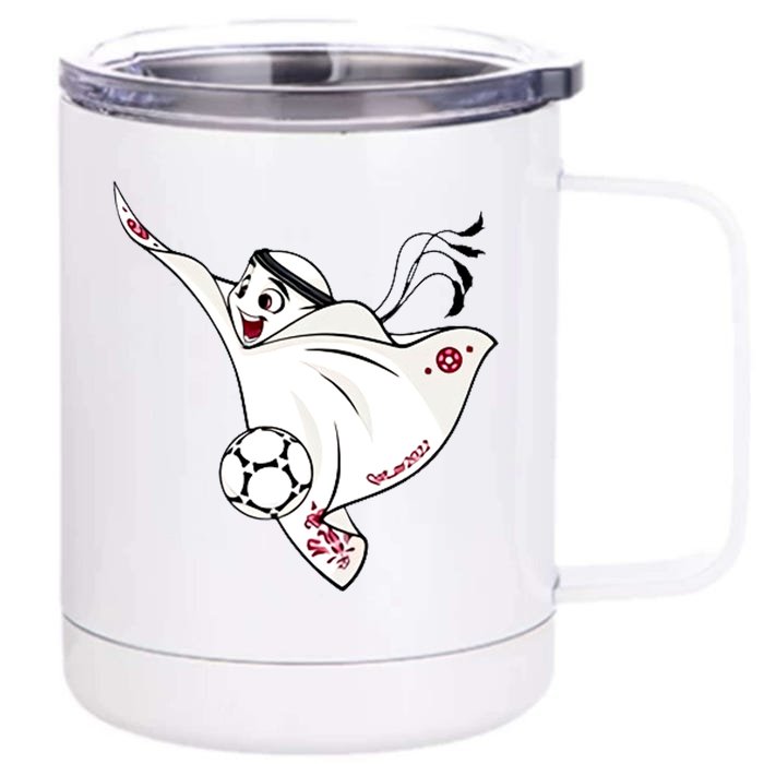 Qatar 2022 Soccer Football Cup La'eeb Team Support Front & Back 12oz Stainless Steel Tumbler Cup