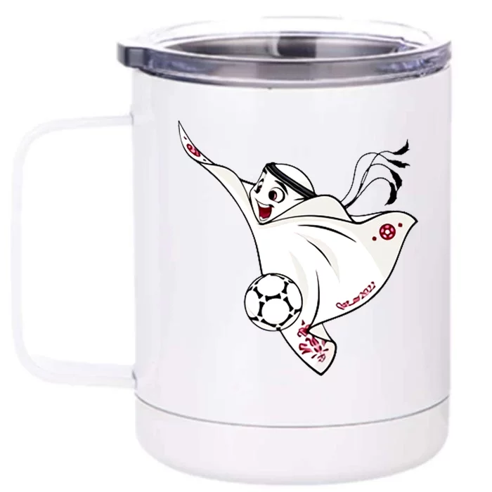 Qatar 2022 Soccer Football Cup La'eeb Team Support Front & Back 12oz Stainless Steel Tumbler Cup