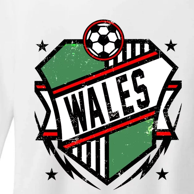 Qatar 2022 Soccer Football Cup Wales Team Support Womens CVC Long Sleeve Shirt