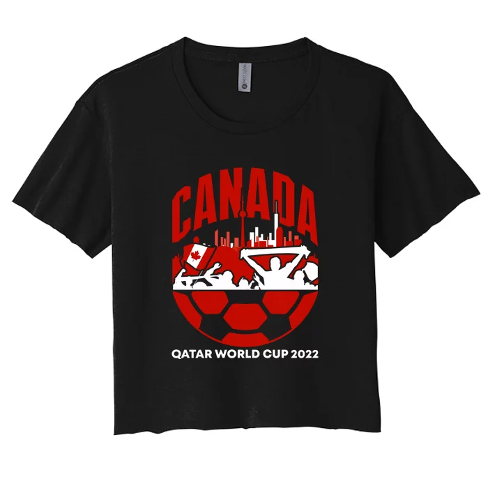 Qatar 2022 Soccer Football Cup Canada Team Support Women's Crop Top Tee