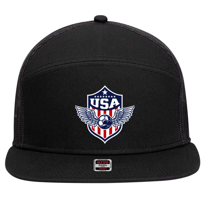 Qatar 2022 Soccer Football Cup America USA Team Support 7 Panel Mesh Trucker Snapback Hat