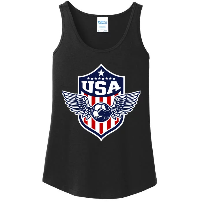 Qatar 2022 Soccer Football Cup America USA Team Support Ladies Essential Tank