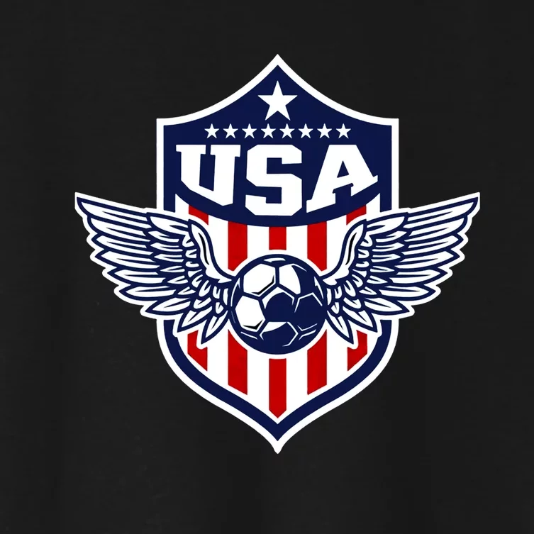 Qatar 2022 Soccer Football Cup America USA Team Support Women's Crop Top Tee