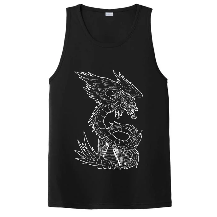 Quetzalcoatl Ancient Aztec Serpent Mayan Temple Inca Toltec Performance Tank