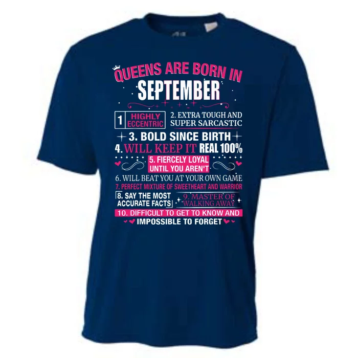 Queens Are Born In September Cooling Performance Crew T-Shirt