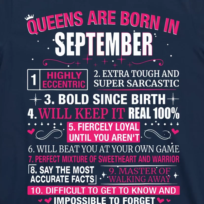 Queens Are Born In September T-Shirt