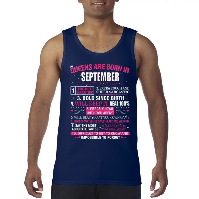 Queens Are Born In September Tank Top