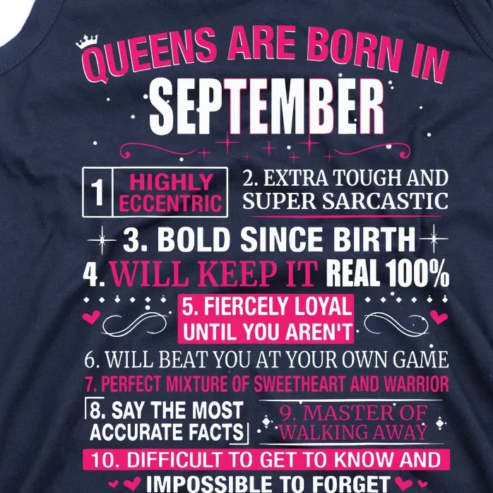 Queens Are Born In September Tank Top