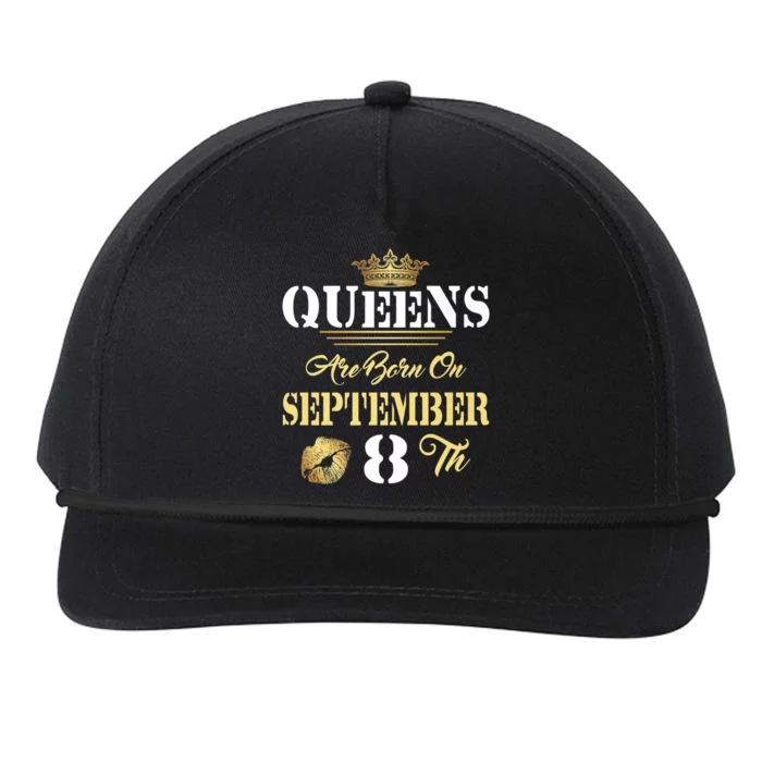 Queens Are Born On September 8th Sept Birthday Pride Meaningful Gift Snapback Five-Panel Rope Hat