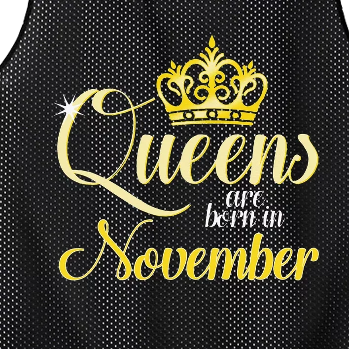 Queens Are Born In November Women Birthday Month Date Gift Mesh Reversible Basketball Jersey Tank