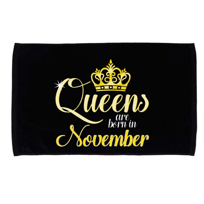 Queens Are Born In November Women Birthday Month Date Gift Microfiber Hand Towel