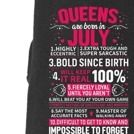 Queens Are Born in July Doggie 3-End Fleece Hoodie