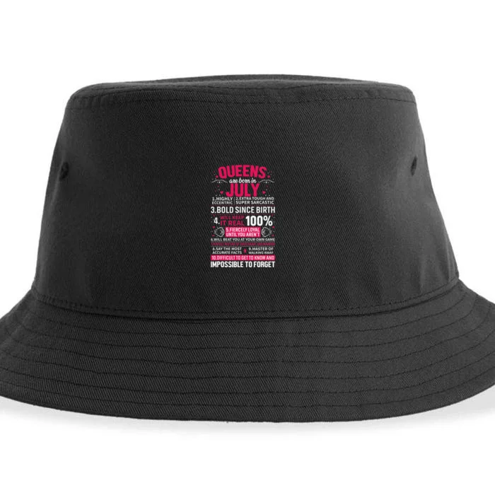 Queens Are Born in July Sustainable Bucket Hat