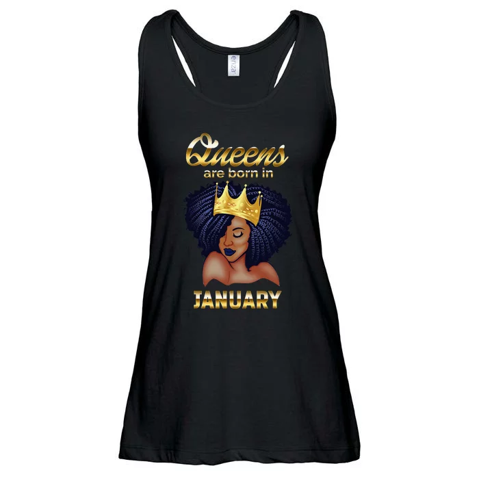 Queens Are Born In January Birthday For Wo Ladies Essential Flowy Tank