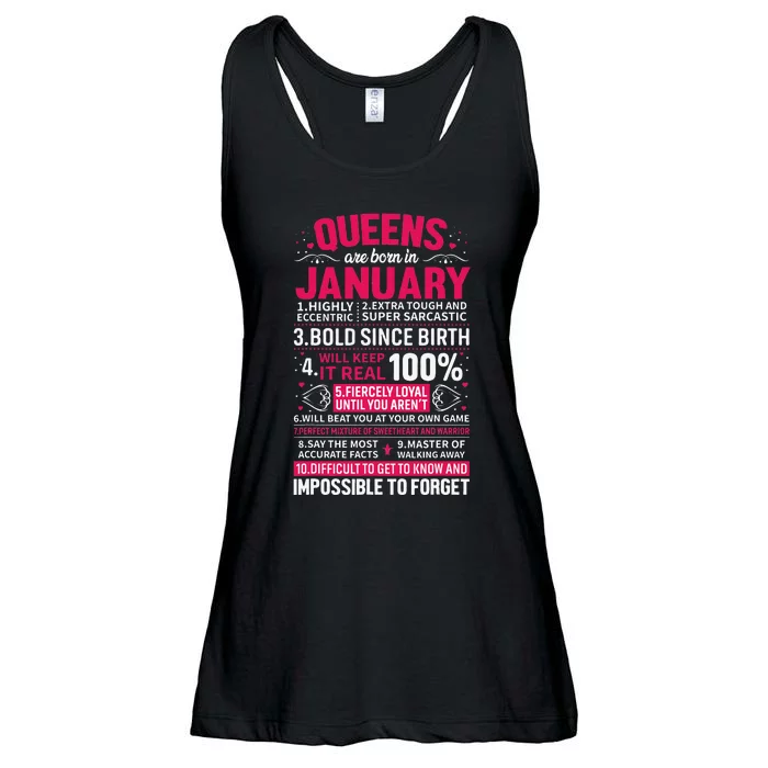 Queens Are Born in January Birthday Gifts Ladies Essential Flowy Tank