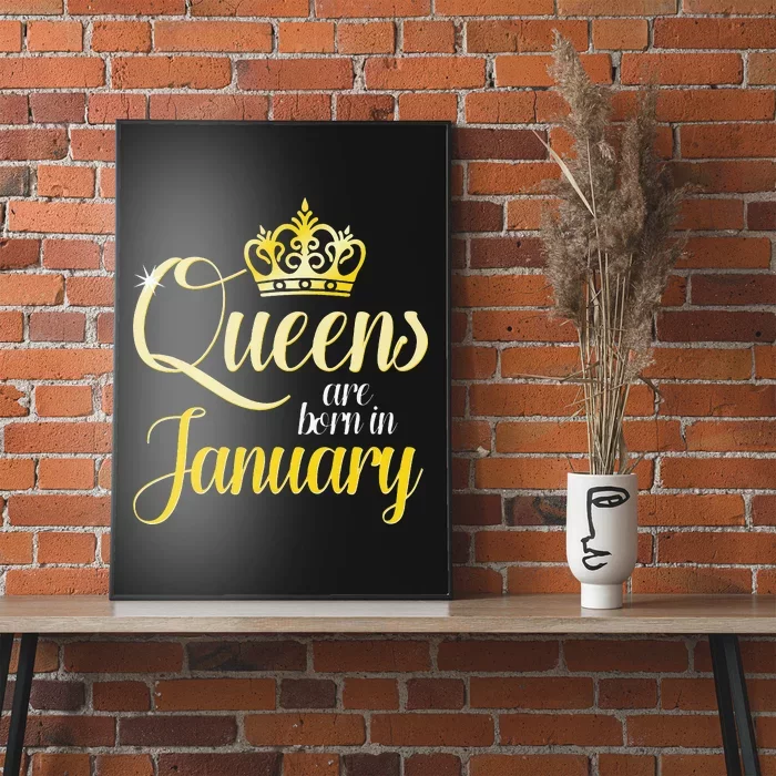 Queens Are Born In January Birthday Month Wo Gift Poster