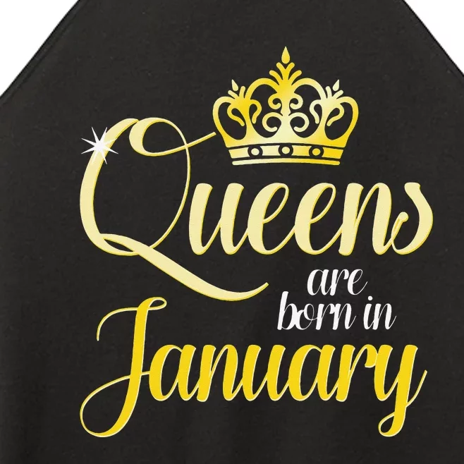 Queens Are Born In January Birthday Month Wo Gift Women’s Perfect Tri Rocker Tank