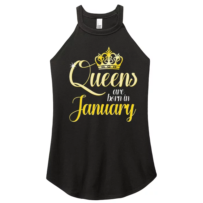 Queens Are Born In January Birthday Month Wo Gift Women’s Perfect Tri Rocker Tank