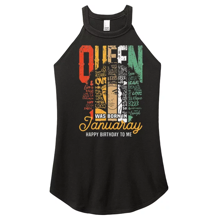 Queens Are Born in January for Wo African American Women’s Perfect Tri Rocker Tank